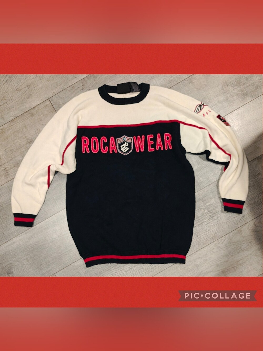 🔥 VINTAGE 90s/Y2K ROCAWEAR COLORBLOCK CREWNECK SWEATSHIRT 🔥
